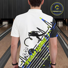 Load image into Gallery viewer, Custom Blue And Green Camo Strike Bowling Polo Shirt For Men, Bowling Heartbeat Pulse Line IPHW9249