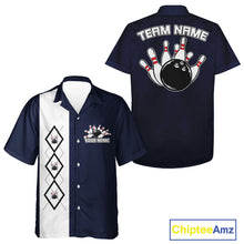Load image into Gallery viewer, Custom Classic Vintage Argyle Bowling Men And Women Button Up, Retro Bowling Team Shirt IPHW10068
