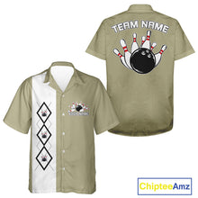 Load image into Gallery viewer, Custom Classic Vintage Argyle Bowling Men And Women Button Up, Retro Bowling Team Shirt IPHW10068
