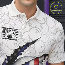 Load image into Gallery viewer, Custom Patriotic Eagle Men Bowling Team Shirt, US Flag Eagle Bowling League Shirt IPHW10190