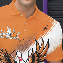 Load image into Gallery viewer, Custom Orange Eagle Bowling Jerseys, Eagle Bowling Men Polo Shirts Team Uniform Bowlers Outfit IPHW8787