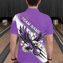 Load image into Gallery viewer, Custom Purple Eagle Bowling Jerseys, Eagle Bowling Men Polo Shirts Team Uniform Bowlers Outfit IPHW8788