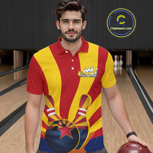 Load image into Gallery viewer, Custom Arizona State Flag Bowling Team Polo Shirts For Men, Bowling League Shirt IPHW9266