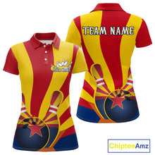Load image into Gallery viewer, Custom Arizona State Flag Bowling Team Polo Shirts For Women, Bowling League Shirt IPHW9266