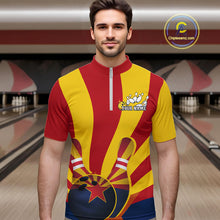 Load image into Gallery viewer, Custom Arizona State Flag Bowling Team Quarter-Zip Shirts For Men, Bowling League Shirt IPHW9266
