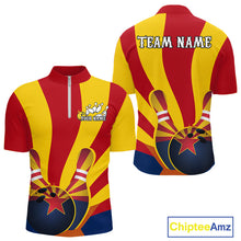 Load image into Gallery viewer, Custom Arizona State Flag Bowling Team Quarter-Zip Shirts For Men, Bowling League Shirt IPHW9266