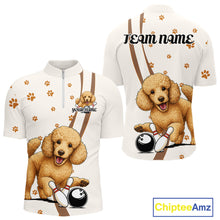 Load image into Gallery viewer, Custom Funny Poodle Dog Men Bowling Team Shirt, Dog Lovers Bowling Uniform IPHW10211