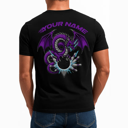 Personalized Bowling T-Shirts For Men, Purple Dragon Storm Style Team Apparel IPHW9076