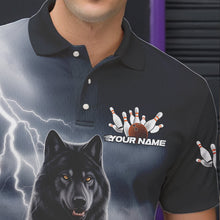 Load image into Gallery viewer, Custom Thunder Lightning Wolf Bowling Polo Shirts For Men, Wolf Bowling Jerseys IPHW8307