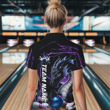 Load image into Gallery viewer, Blue And Purple Thunder Lightning Custom Dragon Bowling Team Quarter-Zip Shirts For Women IPHW8317