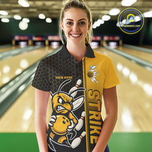 Load image into Gallery viewer, Custom Strike Bee Bowling Polo Shirts For Women, Bee Bowling Team Bowlers Outfit IPHW9047