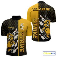 Load image into Gallery viewer, Custom Strike Bee Bowling Quarter-Zip Shirts For Men, Bee Bowling Team Bowlers Outfit IPHW9047