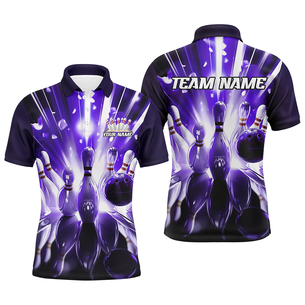 Custom Multi-Color Bowling Ball And Pins Bowlers Shirts For Men And Women, Bowling League Style Shirts For Team IPHW6589
