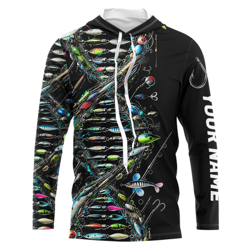 Fishing DNA Custom Long Sleeve Hooded UV Protection Performance Fishing Shirts IPHW8360