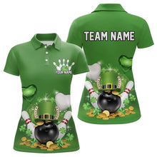 Load image into Gallery viewer, Custom Green St Patrick&#39;S Day Bowling Polo Shirts For Women, Team Bowling Outfits IPHW8373