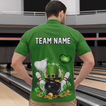 Load image into Gallery viewer, Custom Green St Patrick&#39;S Day Bowling Quarter-Zip Shirts For Men, Saint Patrick Team Bowling Outfits IPHW8373