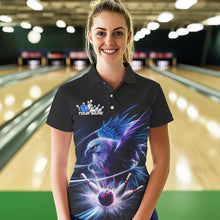Load image into Gallery viewer, Custom Eagle Bowling Team Polo Shirt For Women, Bowling Tournament Shirt Bowler Outfit IPHW8560