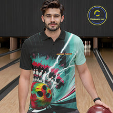 Load image into Gallery viewer, Custom Colorful Tie Dye Bowling Polo Shirts For Men, Rainbow Bowlers Outfit IPHW9117
