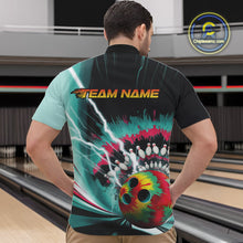 Load image into Gallery viewer, Custom Colorful Tie Dye Bowling Quarter-Zip Shirts For Men, Rainbow Bowlers Outfit IPHW9117