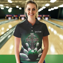 Load image into Gallery viewer, Custom Celtic Cross Faith Bowling Polo Team Shirts For Women, Bowlers Outfits IPHW8574