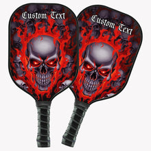 Load image into Gallery viewer, Custom Red Flame Skull Pickleball Paddle For Men And Women, Halloween Pickleball Paddles Pickleball Gifts IPHW7477