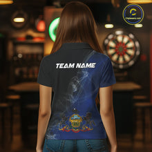 Load image into Gallery viewer, Custom Smoke Flame Pennsylvania Flag Patriotic Darts Shirt For Women, Dart League Team Jerseys IPHW10745