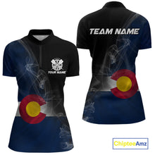 Load image into Gallery viewer, Custom Smoke Flame Colorado Flag Patriotic Women Darts Shirt, Dart League Team Jerseys IPHW10746