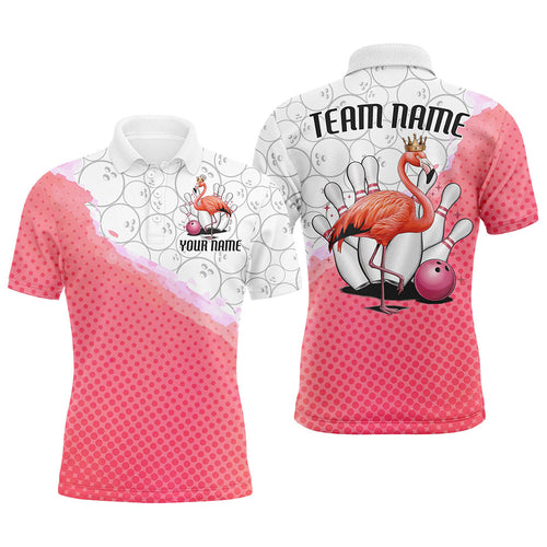 Pink Flamingo Custom Bowling Shirts For Men, Bowling Pattern Bowling Team League Shirt IPHW7733