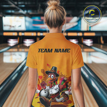 Load image into Gallery viewer, Custom Funny Thanksgiving Turkey Bowling Women Polo Shirts, Thanksgiving Bowler Outfit IPHW9724