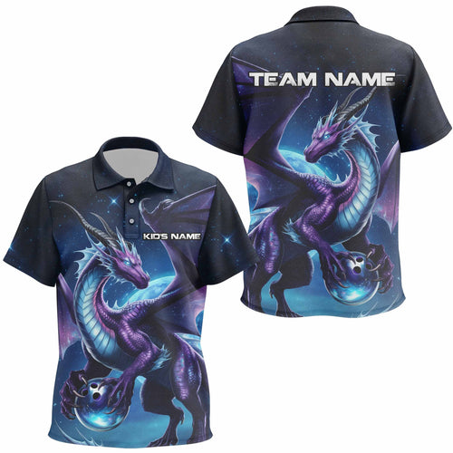 Custom Dragon Bowling Polo Shirts For Kid, Dragon Bowling Team Shirt Outfit IPHW7521