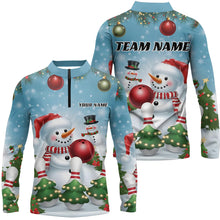Load image into Gallery viewer, Custom Funny Christmas Snowman Bowling Shirts For Man, Christmas Bowling Tournament Outfits IPHW7979