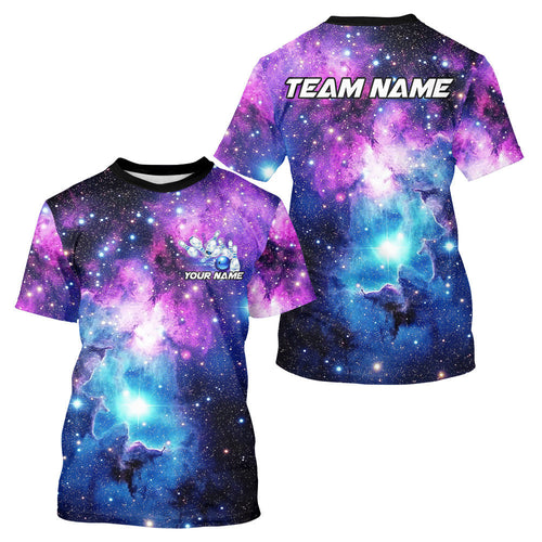Custom Galaxy Sky Bowling Men T-Shirts, Bowling Team Bowlers Outfits IPHW7545