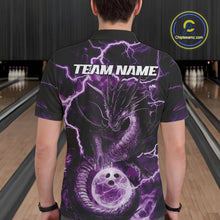 Load image into Gallery viewer, Custom Purple Thunder Lightning Dragon Bowling Polo Shirts For Men, Team Uniform IPHW9758