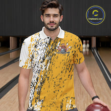 Load image into Gallery viewer, Custom Funny Yellow Thanksgiving Turkey Bowling Men Polo Shirts, Turkey Bowling Jerseys IPHW9766