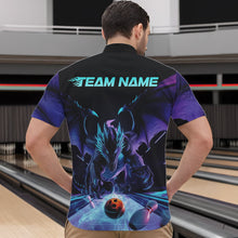 Load image into Gallery viewer, Custom Blue And Purple Dragon Bowling Jerseys, Dragon Bowling Team Quarter-Zip Shirts For Men IPHW8954