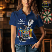 Load image into Gallery viewer, Custom New York State Flag Silver Dart Steel Tip Dart Women Polo Shirt, Dart Team Jerseys IPHW10562