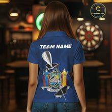 Load image into Gallery viewer, Custom New York State Flag Silver Dart Steel Tip Dart Women Polo Shirt, Dart Team Jerseys IPHW10562