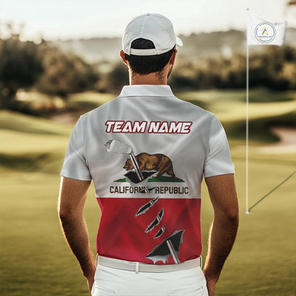 Custom California State Flag Golf Club Golf Team Shirt For Men, Golfer Outfits IPHW10581