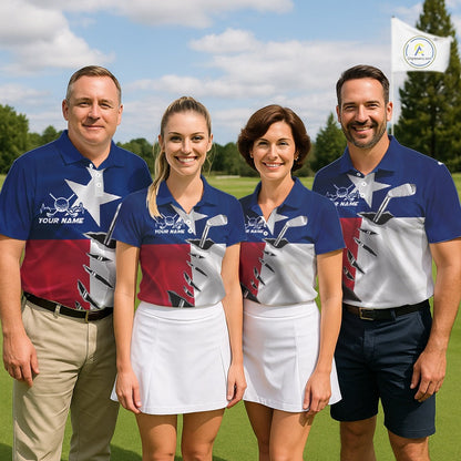 Custom Texas State Flag Golf Club Patriotic Golf Team Shirt For Men, TX Golfer Outfit IPHW10582