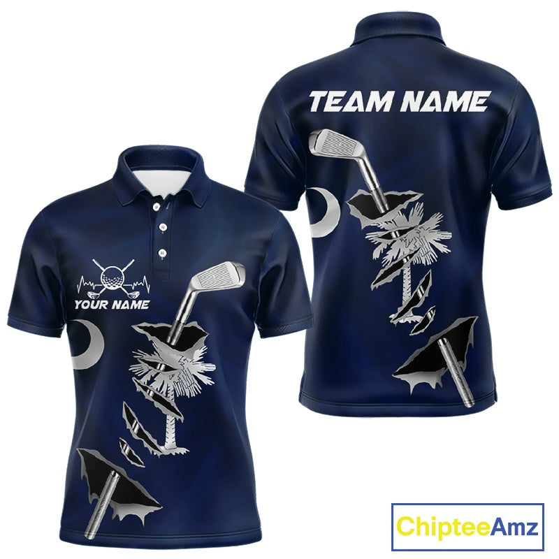 Custom South Carolina State Flag Golf Club Golf Team Shirt For Men, SC Golfer Outfits IPHW10584
