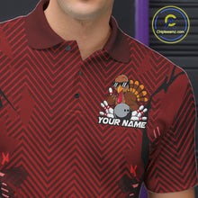 Load image into Gallery viewer, Red Custom Funny Turkey Bowling Jerseys, Bowling Team League Shirt Men Bowlers Outfit IPHW10809