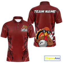 Load image into Gallery viewer, Red Custom Funny Turkey Bowling Jerseys, Bowling Team League Shirt Men Bowlers Outfit IPHW10809