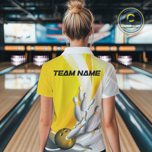 Load image into Gallery viewer, Custom Gold Bowling Quarter-Zip Shirts For Women, Bowling Team Shirt Bowlers Outfit IPHW9230
