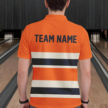 Load image into Gallery viewer, Custom Classic Retro Orange Bowling Polo Shirts For Men, Bowling Team Shirt With Name IPHW8531