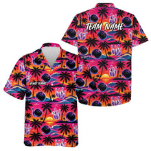 Load image into Gallery viewer, Custom Palm Tree And Sunset Scene Bowling Hawaiian Shirts For Men And Women Summer Outfit IPHW10829