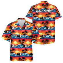 Load image into Gallery viewer, Custom Palm Tree And Sunset Scene Bowling Hawaiian Shirts For Men And Women Summer Outfit IPHW10834