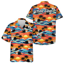 Load image into Gallery viewer, Custom Palm Tree And Sunset Scene Bowling Hawaiian Shirts For Men And Women Summer Outfit IPHW10835