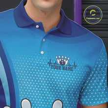 Load image into Gallery viewer, Custom Blue Doctor Bowling Polo Shirts For Men, Funny Doctor Bowling Jerseys IPHW9235