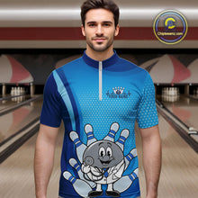 Load image into Gallery viewer, Custom Blue Doctor Bowling Quarter-Zip Shirts For Men, Funny Doctor Bowling Jerseys IPHW9235