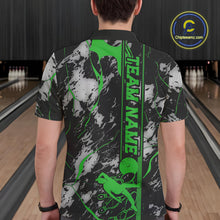 Load image into Gallery viewer, Custom Green And Gray Camo Strike Bowling Polo Team Shirts For Men, Strike Bowling Jersey IPHW9243